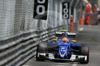 World © Octane Photographic Ltd. Sauber F1 Team C35 – Felipe Nasr. Wednesday 25th May 2016, F1 Monaco - Practice 2, Monaco, Monte Carlo. Digital Ref : 1562LB1D7373