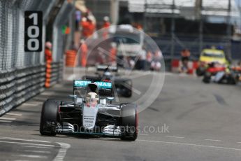 World © Octane Photographic Ltd. Mercedes AMG Petronas W07 Hybrid – Lewis Hamilton. Wednesday 25th May 2016, F1 Monaco - Practice 2, Monaco, Monte Carlo. Digital Ref : 1562LB1D7400