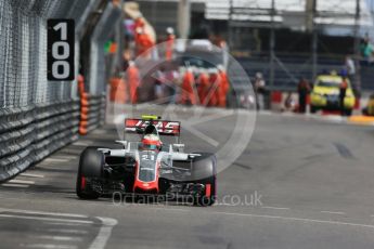 World © Octane Photographic Ltd. Haas F1 Team VF-16 - Esteban Gutierrez. Wednesday 25th May 2016, F1 Monaco - Practice 2, Monaco, Monte Carlo. Digital Ref : 1562LB1D7516