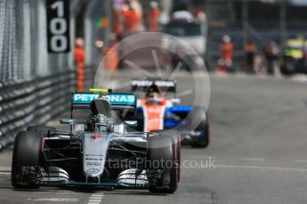 World © Octane Photographic Ltd. Mercedes AMG Petronas W07 Hybrid – Nico Rosberg. Wednesday 25th May 2016, F1 Monaco - Practice 2, Monaco, Monte Carlo. Digital Ref : 1562LB1D7572