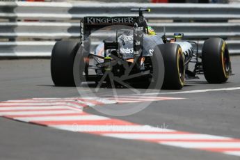 World © Octane Photographic Ltd. Sahara Force India VJM09 - Sergio Perez. Wednesday 25th May 2016, F1 Monaco - Practice 2, Monaco, Monte Carlo. Digital Ref : 1562LB1D7691