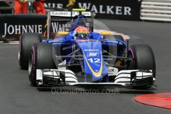 World © Octane Photographic Ltd. Sauber F1 Team C35 – Felipe Nasr. Wednesday 25th May 2016, F1 Monaco - Practice 2, Monaco, Monte Carlo. Digital Ref : 1562LB5D6319