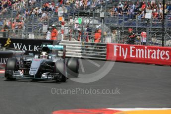 World © Octane Photographic Ltd. Mercedes AMG Petronas W07 Hybrid – Lewis Hamilton. Wednesday 25th May 2016, F1 Monaco - Practice 2, Monaco, Monte Carlo. Digital Ref : 1562LB5D6512