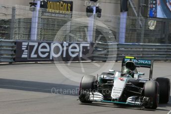 World © Octane Photographic Ltd. Mercedes AMG Petronas W07 Hybrid – Nico Rosberg. Wednesday 25th May 2016, F1 Monaco - Practice 2, Monaco, Monte Carlo. Digital Ref : 1562LB5D6564