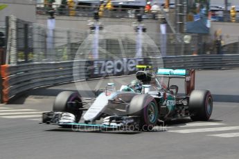 World © Octane Photographic Ltd. Mercedes AMG Petronas W07 Hybrid – Nico Rosberg. Saturday 28th May 2016, F1 Monaco GP Qualifying, Monaco, Monte Carlo. Digital Ref :