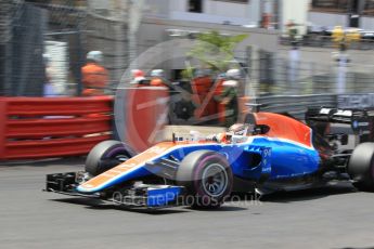 World © Octane Photographic Ltd. Manor Racing MRT05 - Pascal Wehrlein. Saturday 28th May 2016, F1 Monaco GP Qualifying, Monaco, Monte Carlo. Digital Ref :