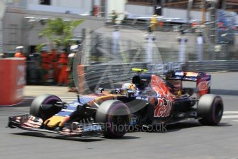 World © Octane Photographic Ltd. Scuderia Toro Rosso STR11 – Carlos Sainz. Saturday 28th May 2016, F1 Monaco GP Qualifying, Monaco, Monte Carlo. Digital Ref : 1569CB1D8238