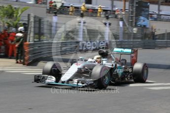 World © Octane Photographic Ltd. Mercedes AMG Petronas W07 Hybrid – Lewis Hamilton. Saturday 28th May 2016, F1 Monaco GP Qualifying, Monaco, Monte Carlo. Digital Ref :