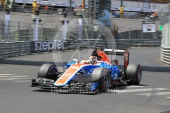 World © Octane Photographic Ltd. Manor Racing MRT05 - Pascal Wehrlein. Saturday 28th May 2016, F1 Monaco GP Qualifying, Monaco, Monte Carlo. Digital Ref :