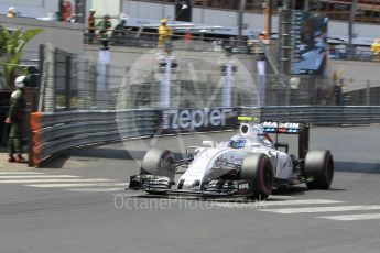 World © Octane Photographic Ltd. Williams Martini Racing, Williams Mercedes FW38 – Valtteri Bottas. Saturday 28th May 2016, F1 Monaco GP Qualifying, Monaco, Monte Carlo. Digital Ref :