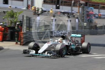 World © Octane Photographic Ltd. Mercedes AMG Petronas W07 Hybrid – Lewis Hamilton. Saturday 28th May 2016, F1 Monaco GP Qualifying, Monaco, Monte Carlo. Digital Ref :