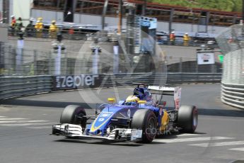 World © Octane Photographic Ltd. Sauber F1 Team C35 – Marcus Ericsson. Saturday 28th May 2016, F1 Monaco GP Qualifying, Monaco, Monte Carlo. Digital Ref :