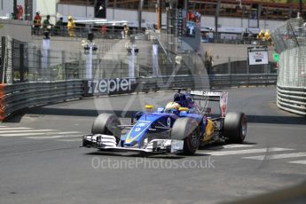 World © Octane Photographic Ltd. Sauber F1 Team C35 – Marcus Ericsson. Saturday 28th May 2016, F1 Monaco GP Qualifying, Monaco, Monte Carlo. Digital Ref :