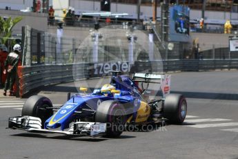 World © Octane Photographic Ltd. Sauber F1 Team C35 – Marcus Ericsson. Saturday 28th May 2016, F1 Monaco GP Qualifying, Monaco, Monte Carlo. Digital Ref :