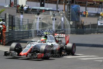 World © Octane Photographic Ltd. Haas F1 Team VF-16 – Romain Grosjean. Saturday 28th May 2016, F1 Monaco GP Qualifying, Monaco, Monte Carlo. Digital Ref :