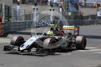 World © Octane Photographic Ltd. Sahara Force India VJM09 - Sergio Perez. Saturday 28th May 2016, F1 Monaco GP Qualifying, Monaco, Monte Carlo. Digital Ref :