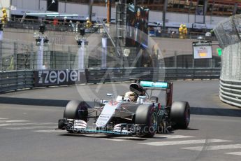 World © Octane Photographic Ltd. Mercedes AMG Petronas W07 Hybrid – Lewis Hamilton. Saturday 28th May 2016, F1 Monaco GP Qualifying, Monaco, Monte Carlo. Digital Ref :
