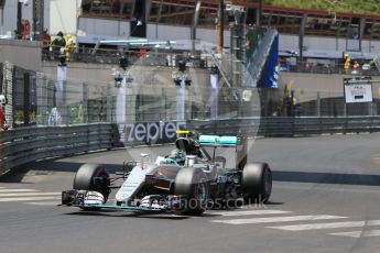 World © Octane Photographic Ltd. Mercedes AMG Petronas W07 Hybrid – Nico Rosberg. Saturday 28th May 2016, F1 Monaco GP Qualifying, Monaco, Monte Carlo. Digital Ref :