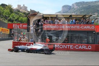 World © Octane Photographic Ltd. Haas F1 Team VF-16 – Romain Grosjean. Saturday 28th May 2016, F1 Monaco GP Qualifying, Monaco, Monte Carlo. Digital Ref : 1569CB7D2274