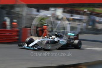 World © Octane Photographic Ltd. Mercedes AMG Petronas W07 Hybrid – Lewis Hamilton. Saturday 28th May 2016, F1 Monaco GP Qualifying, Monaco, Monte Carlo. Digital Ref :