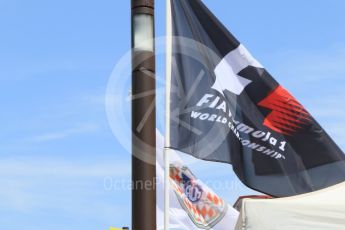 World © Octane Photographic Ltd. F1 and ACM (Automobile Club de Monaco) flags. Saturday 28th May 2016, F1 Monaco GP Qualifying, Monaco, Monte Carlo. Digital Ref :