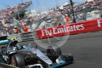 World © Octane Photographic Ltd. Mercedes AMG Petronas W07 Hybrid – Nico Rosberg. Saturday 28th May 2016, F1 Monaco GP Qualifying, Monaco, Monte Carlo. Digital Ref :