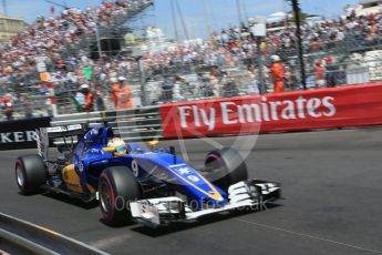 World © Octane Photographic Ltd. Sauber F1 Team C35 – Marcus Ericsson. Saturday 28th May 2016, F1 Monaco GP Qualifying, Monaco, Monte Carlo. Digital Ref :