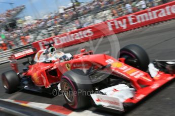 World © Octane Photographic Ltd. Scuderia Ferrari SF16-H – Sebastian Vettel. Saturday 28th May 2016, F1 Monaco GP Qualifying, Monaco, Monte Carlo. Digital Ref :