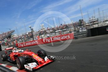 World © Octane Photographic Ltd. Scuderia Ferrari SF16-H – Sebastian Vettel. Saturday 28th May 2016, F1 Monaco GP Qualifying, Monaco, Monte Carlo. Digital Ref :