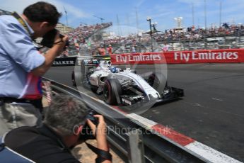 World © Octane Photographic Ltd. Williams Martini Racing, Williams Mercedes FW38 – Valtteri Bottas. Saturday 28th May 2016, F1 Monaco GP Qualifying, Monaco, Monte Carlo. Digital Ref :