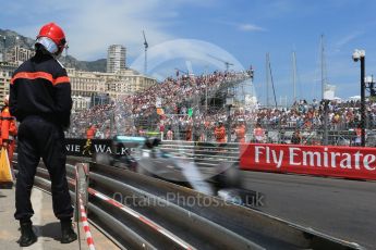 World © Octane Photographic Ltd. Mercedes AMG Petronas W07 Hybrid – Nico Rosberg. Saturday 28th May 2016, F1 Monaco GP Qualifying, Monaco, Monte Carlo. Digital Ref :