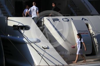 World © Octane Photographic Ltd. Williams Martini Racing boat. Saturday 28th May 2016, F1 Monaco GP - Paddock, Monaco, Monte Carlo. Digital Ref : 1571CB1D7829