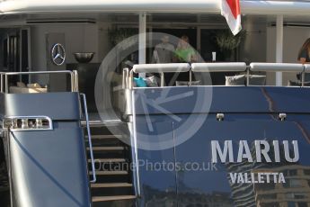 World © Octane Photographic Ltd. Mariu boat. Saturday 28th May 2016, F1 Monaco GP - Paddock, Monaco, Monte Carlo. Digital Ref : 1571CB1D7833