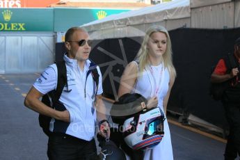 World © Octane Photographic Ltd. Williams Martini Racing, Williams Mercedes – Valtteri Bottas and fiancee Emilia Pikkarainen. Saturday 28th May 2016, F1 Monaco GP - Paddock, Monaco, Monte Carlo. Digital Ref : 1571CB1D7901