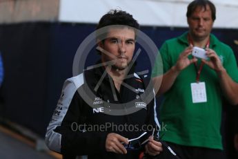 World © Octane Photographic Ltd. Sahara Force India - Sergio Perez. Saturday 28th May 2016, F1 Monaco GP - Paddock, Monaco, Monte Carlo. Digital Ref : 1571LB1D8920