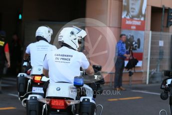 World © Octane Photographic Ltd. Monaco Police. Saturday 28th May 2016, F1 Monaco GP - Paddock, Monaco, Monte Carlo. Digital Ref : 1571LB1D8947