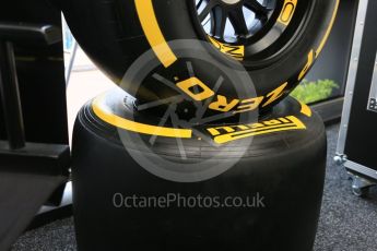 World © Octane Photographic Ltd. Pirelli new wide tyres for 2017. Saturday 28th May 2016, F1 Monaco GP - Paddock, Monaco, Monte Carlo. Digital Ref : 1571LB5D8510