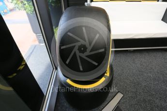 World © Octane Photographic Ltd. Pirelli new wide tyres for 2017. Saturday 28th May 2016, F1 Monaco GP - Paddock, Monaco, Monte Carlo. Digital Ref : 1571LB5D8513