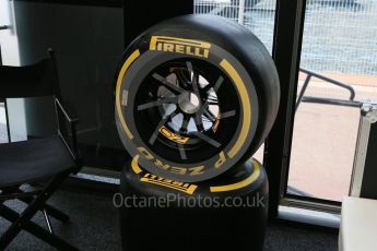 World © Octane Photographic Ltd. Pirelli new wide tyres for 2017. Saturday 28th May 2016, F1 Monaco GP - Paddock, Monaco, Monte Carlo. Digital Ref : 1571LB5D8522