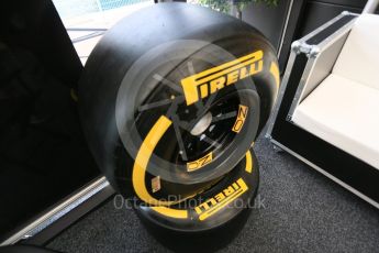 World © Octane Photographic Ltd. Pirelli new wide tyres for 2017. Saturday 28th May 2016, F1 Monaco GP - Paddock, Monaco, Monte Carlo. Digital Ref : 1571LB5D8534