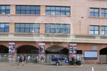 World © Octane Photographic Ltd. Red Bull Racing RB12 – Max Verstappen get new chassis after Q1 crash. Saturday 28th May 2016, F1 Monaco GP - Paddock, Monaco, Monte Carlo. Digital Ref : 1571LB5D8536