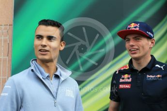 World © Octane Photographic Ltd. Red Bull Racing RB12 – Max Verstappen and Manor Racing MRT05 - Pascal Wehrlein. Wednesday 25th May 2016, F1 Monaco GP Paddock, Monaco, Monte Carlo. Digital Ref :1559CB1D6504