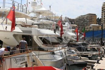 World © Octane Photographic Ltd. Yachts in the harbour. Wednesday 25th May 2016, F1 Monaco GP Paddock, Monaco, Monte Carlo. Digital Ref :1559CB5D5930