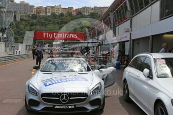 World © Octane Photographic Ltd. FIA Safety Car (Mercedes AMG GT) at the end of the pitlane. Wednesday 25th May 2016, F1 Monaco GP Paddock, Monaco, Monte Carlo. Digital Ref :1559CB5D5949