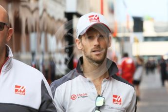 World © Octane Photographic Ltd. Haas F1 Team VF-16 – Romain Grosjean. Wednesday 25th May 2016, F1 Monaco GP Paddock, Monaco, Monte Carlo. Digital Ref :1559CB7D0139