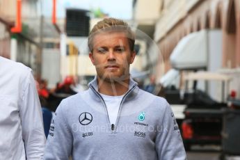 World © Octane Photographic Ltd. Mercedes AMG Petronas W07 Hybrid – Nico Rosberg. Wednesday 25th May 2016, F1 Monaco GP Paddock, Monaco, Monte Carlo. Digital Ref :1559CB7D0174