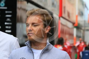World © Octane Photographic Ltd. Mercedes AMG Petronas W07 Hybrid – Nico Rosberg. Wednesday 25th May 2016, F1 Monaco GP Paddock, Monaco, Monte Carlo. Digital Ref :1559CB7D0184