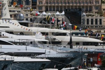 World © Octane Photographic Ltd. Yachts in the harbour. Wednesday 25th May 2016, F1 Monaco GP Paddock, Monaco, Monte Carlo. Digital Ref :1559CB7D9773