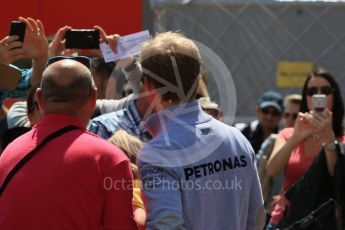 World © Octane Photographic Ltd. Mercedes AMG Petronas W07 Hybrid – Nico Rosberg. Wednesday 25th May 2016, F1 Monaco GP Paddock, Monaco, Monte Carlo. Digital Ref :1559CB7D9786