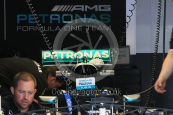 World © Octane Photographic Ltd. Mercedes AMG Petronas W07 Hybrid – rear wing. Wednesday 25th May 2016, F1 Monaco GP Paddock, Monaco, Monte Carlo. Digital Ref :1559CB7D9793